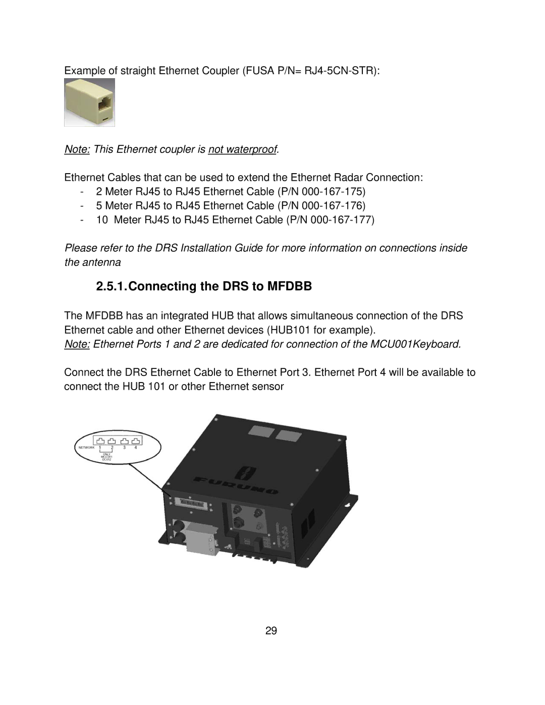 Furuno MFD8/12/BB manual Connecting the DRS to Mfdbb 