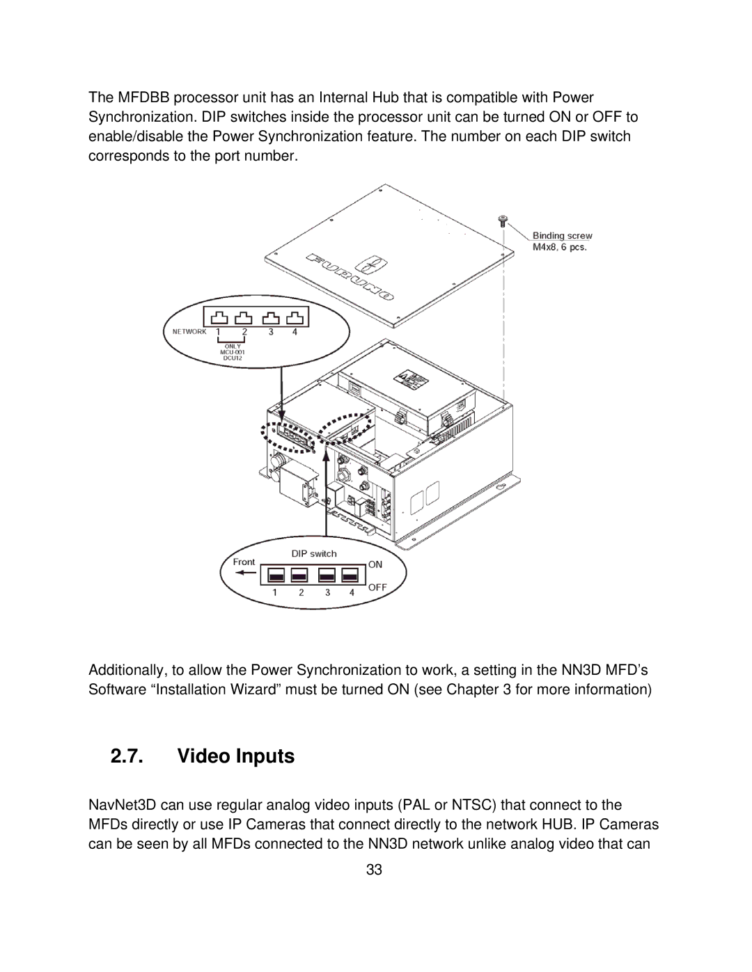 Furuno MFD8/12/BB manual Video Inputs 