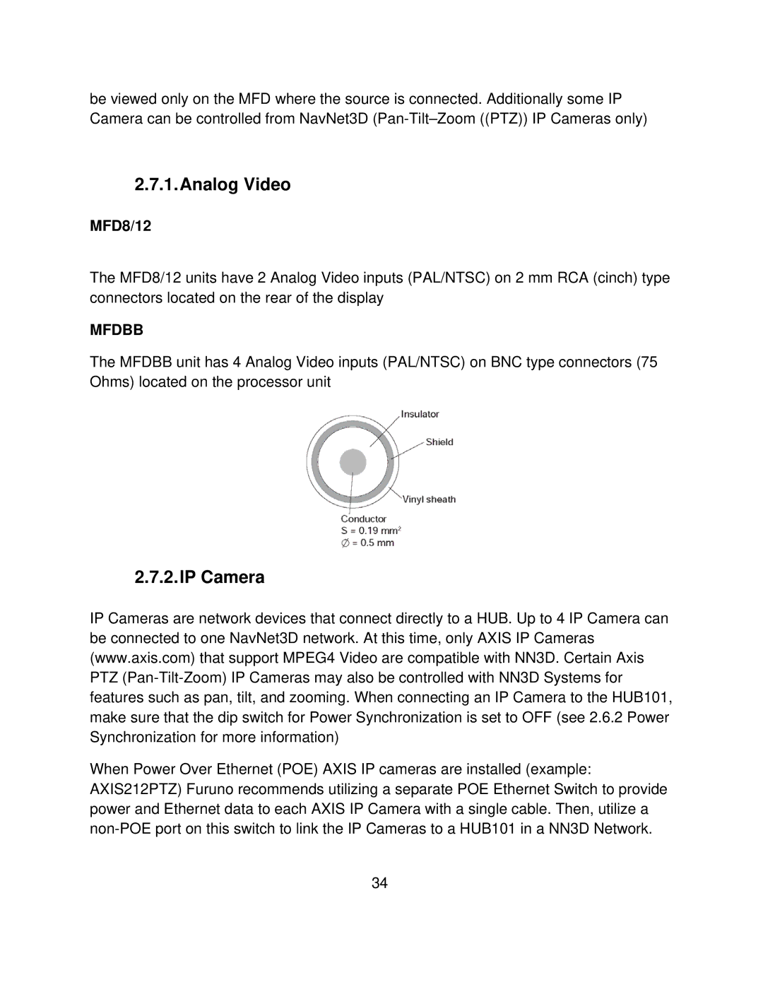 Furuno MFD8/12/BB manual Analog Video, IP Camera 