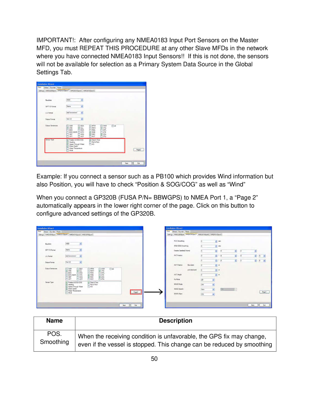 Furuno MFD8/12/BB manual Name Description, Pos 