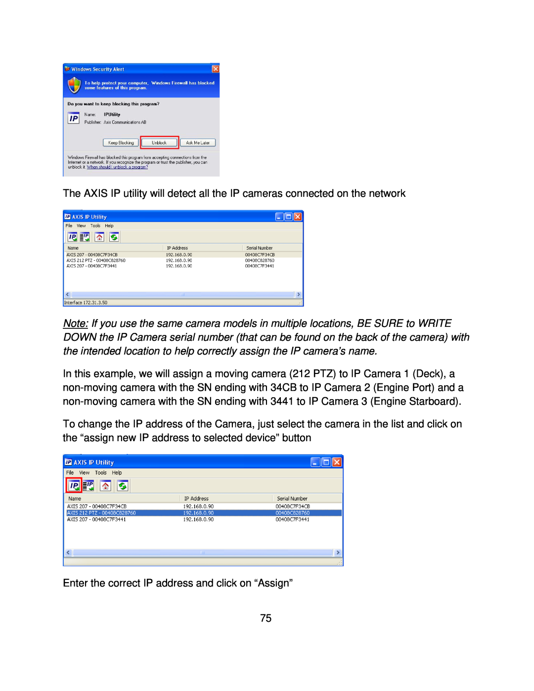 Furuno MFD8/12/BB manual Enter the correct IP address and click on “Assign” 