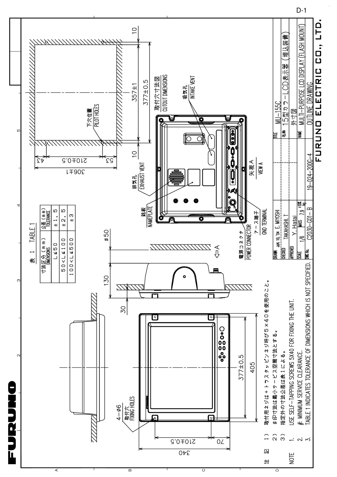 Furuno MU-155C manual 