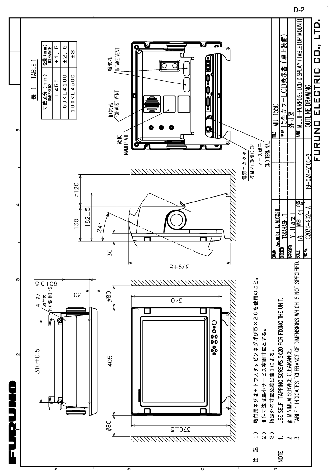 Furuno MU-155C manual 