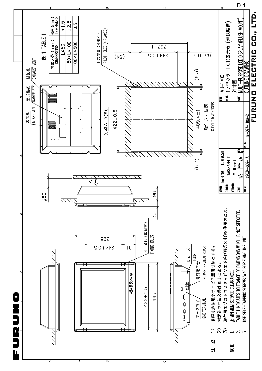 Furuno MU-170C manual 