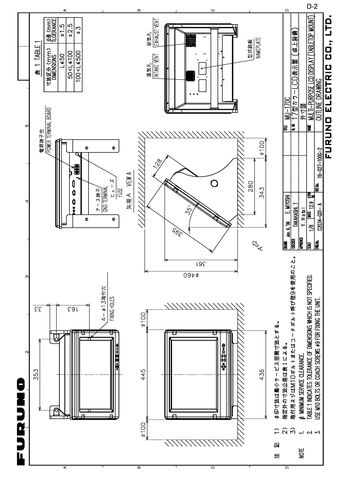 Furuno MU-170C manual 