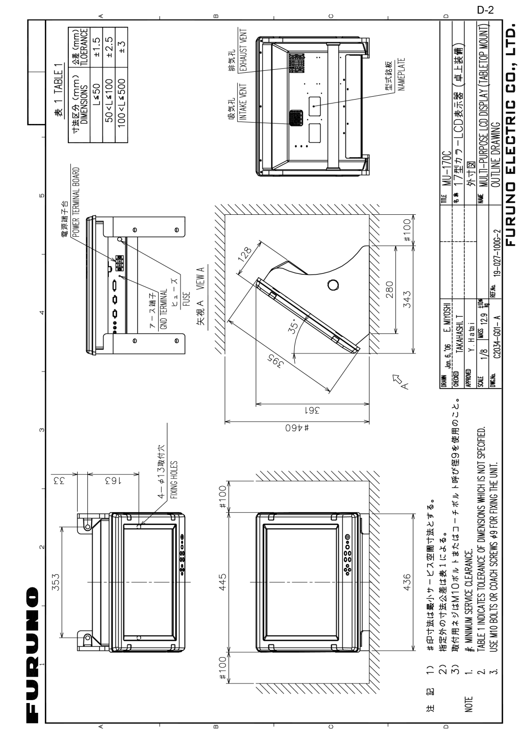 Furuno MU-17OC manual 