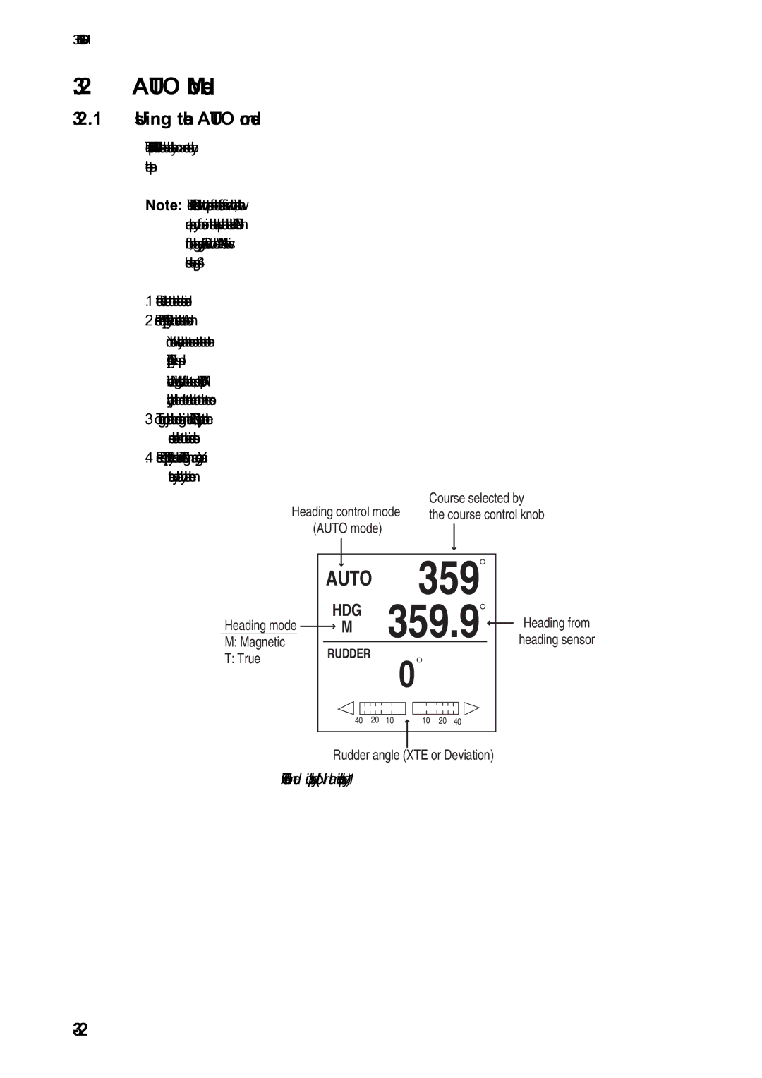 Furuno NAVpilot-500 manual Auto Mode, Using the Auto mode, Auto mode display Normal display 