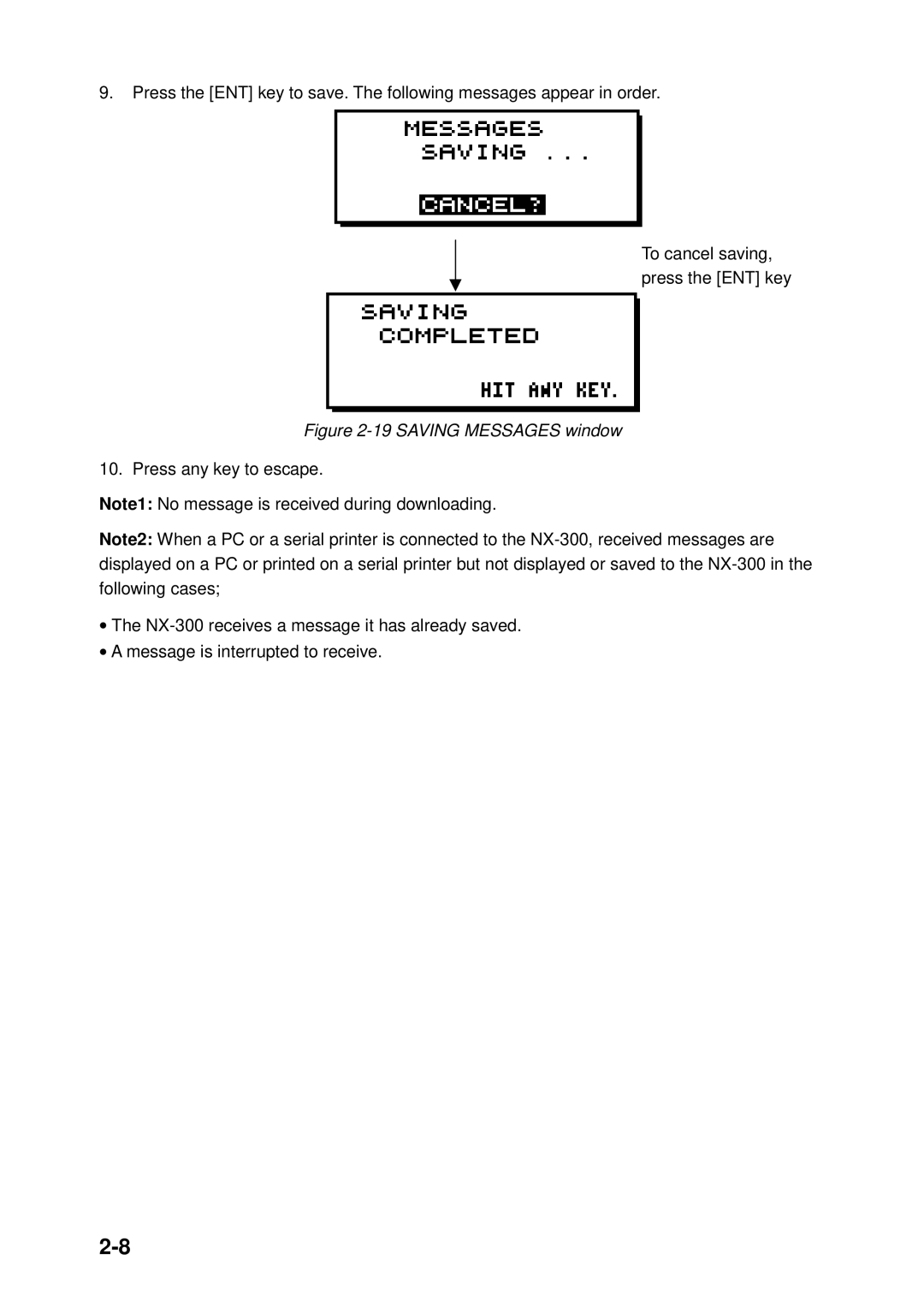 Furuno NX-300 manual Saving Messages window 