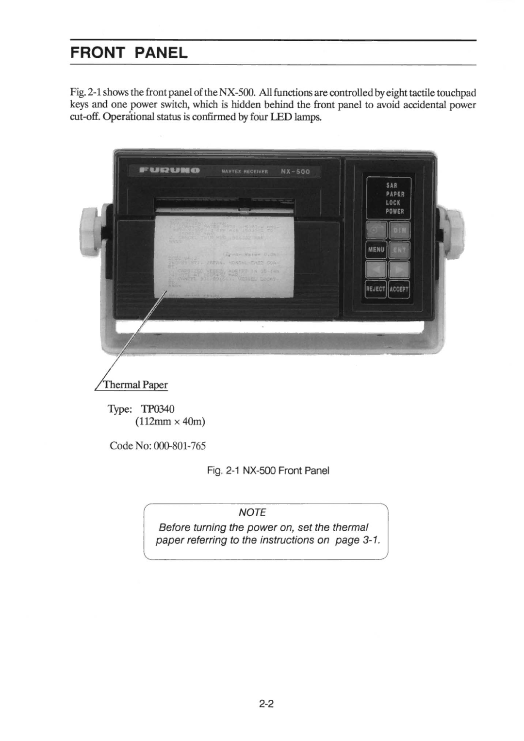 Furuno NX-500 manual 