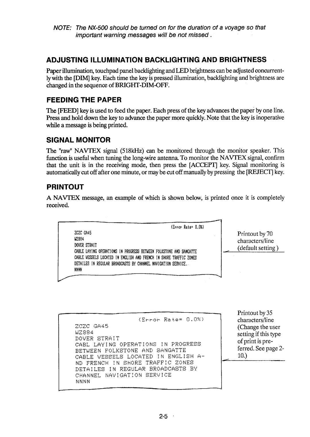 Furuno NX-500 manual 