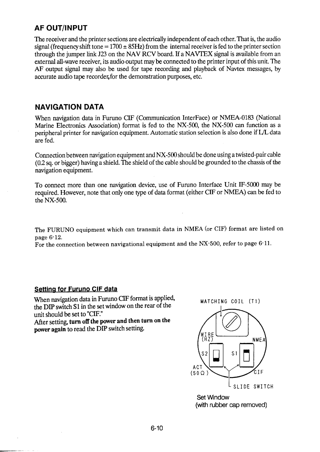 Furuno NX-500 manual 