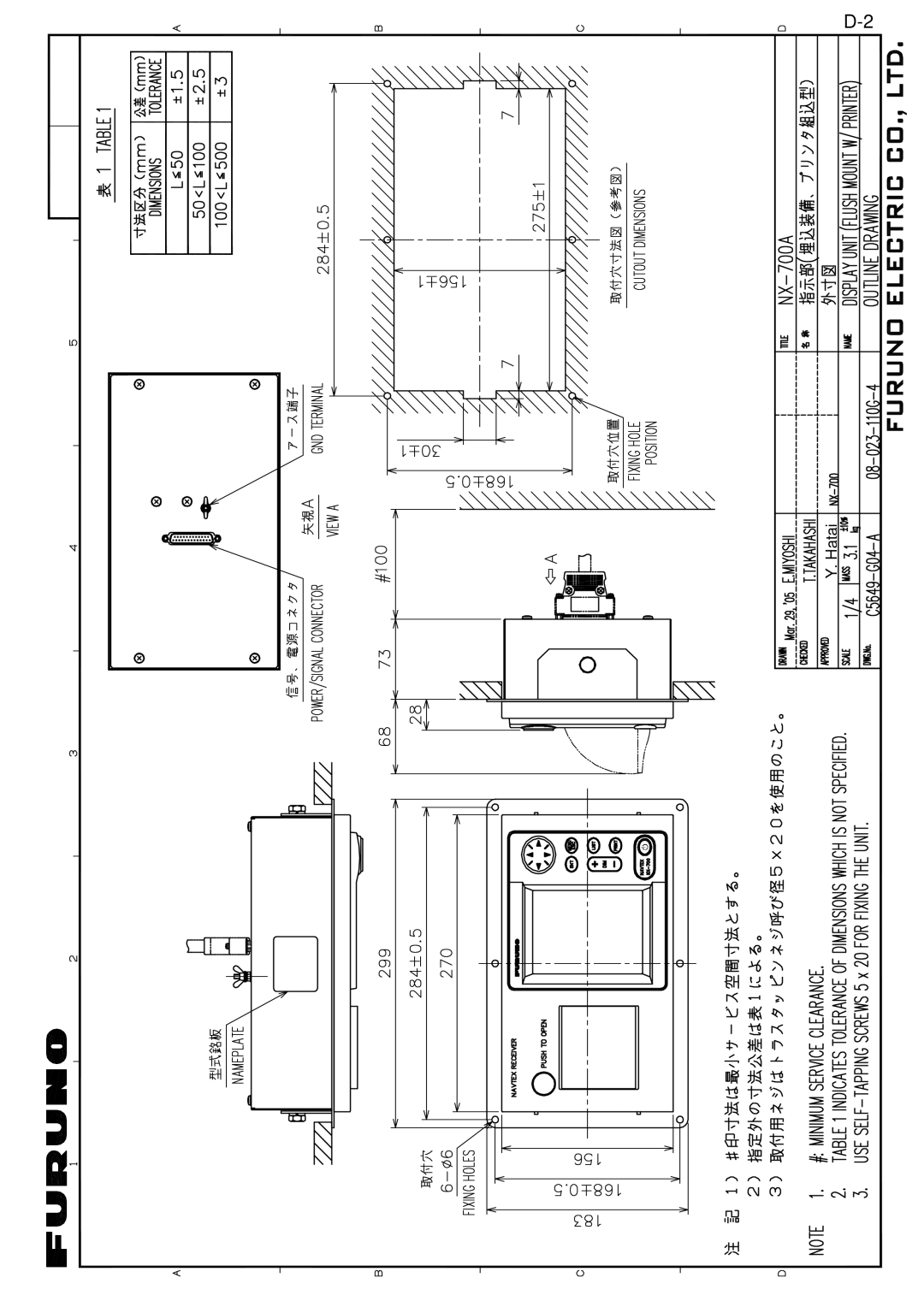 Furuno NX-700A manual 