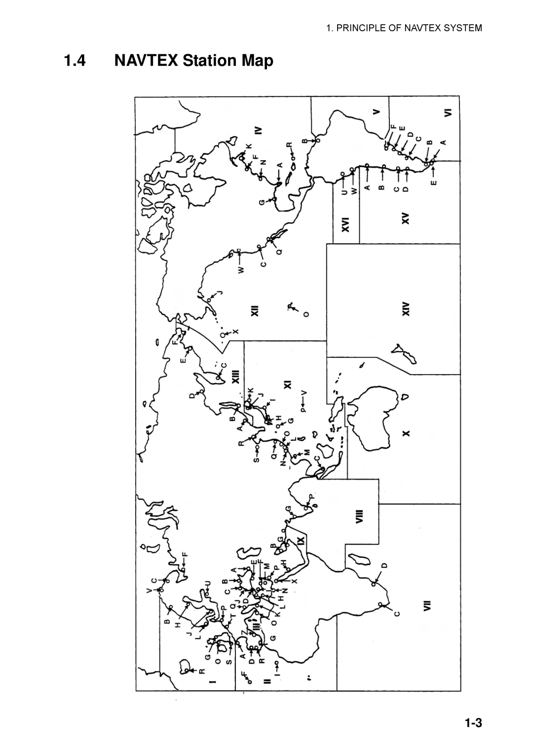 Furuno NX-700B manual Navtex Station Map 