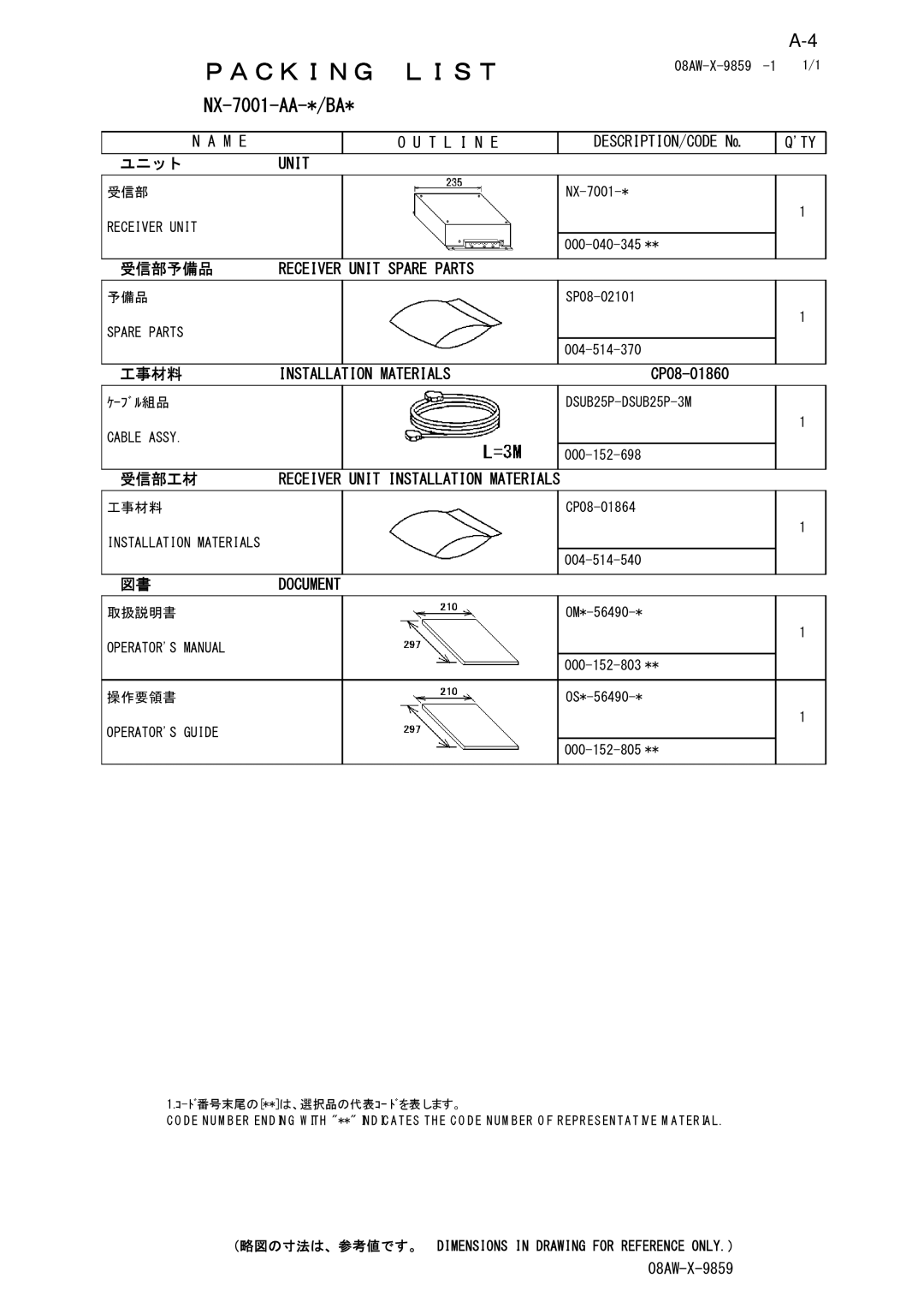 Furuno NX-700B manual NX-7001-AA-*/BA 