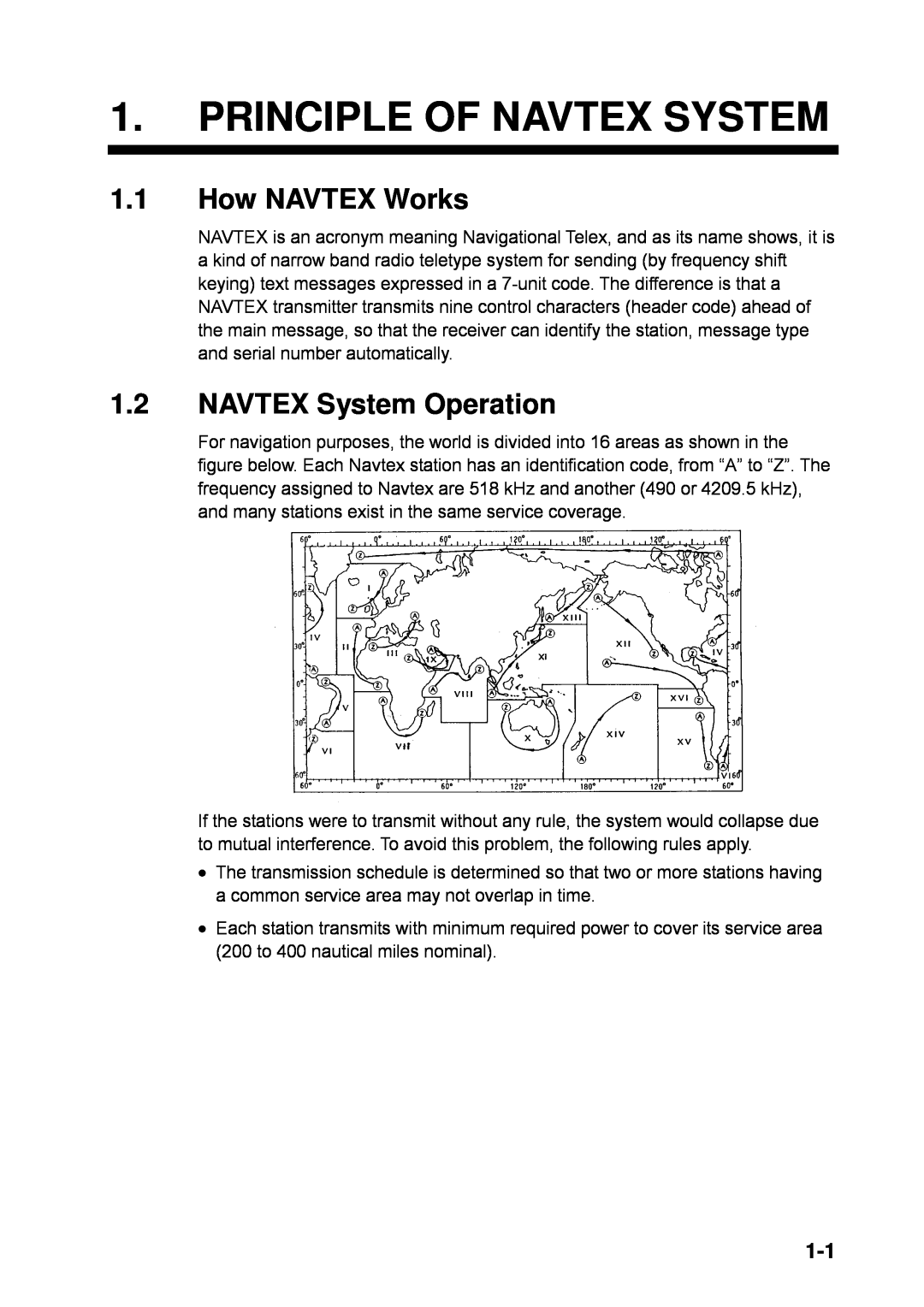 Furuno NX-700B manual Principle Of Navtex System, 1.1How NAVTEX Works, 1.2NAVTEX System Operation 