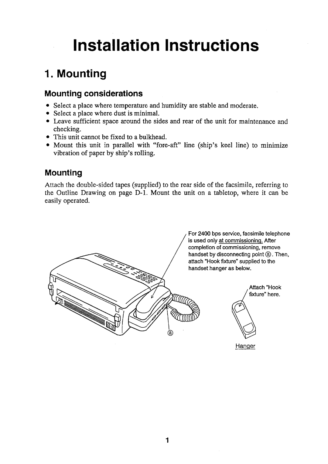 Furuno PFX-50 installation instructions 