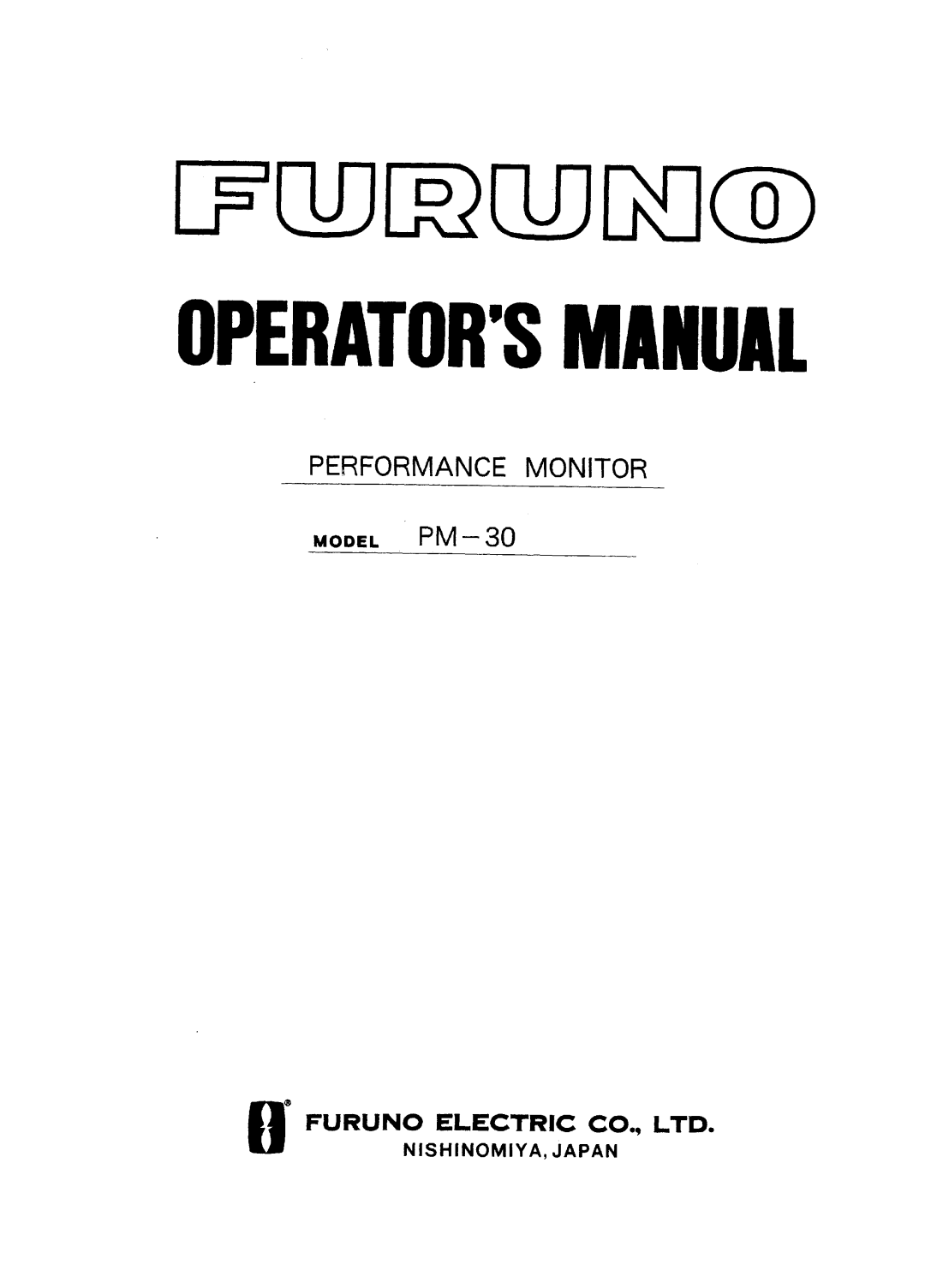 Furuno PM30 manual 