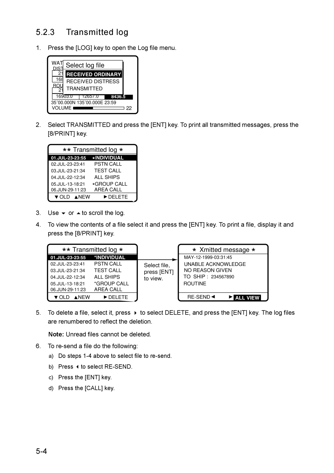 Furuno RC-1500-1T manual Transmitted log 