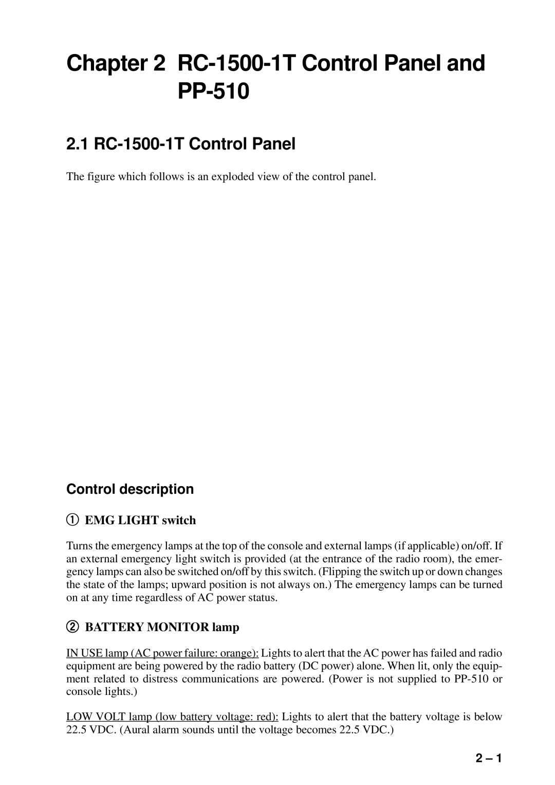 Furuno manual RC-1500-1T Control Panel and PP-510 