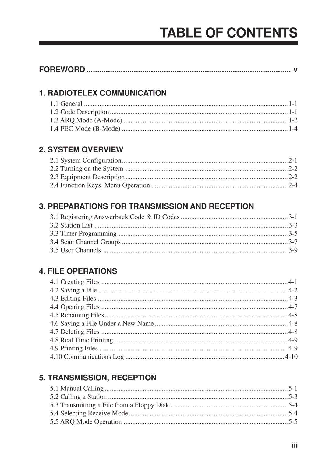 Furuno RC-1500-1T manual Foreword Radiotelex Communication 