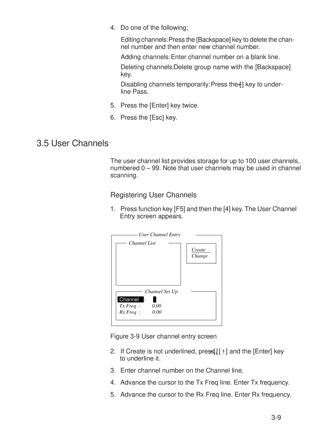 Furuno RC-1500-1T manual Registering User Channels 