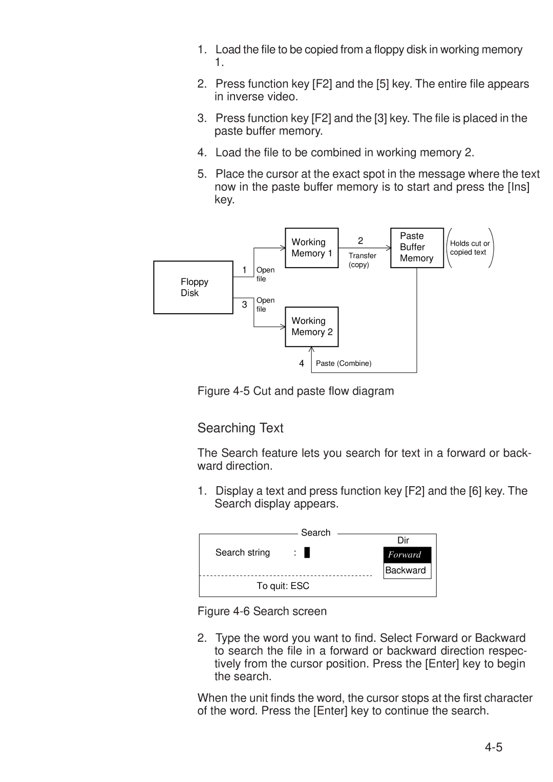 Furuno RC-1500-1T manual Searching Text, Cut and paste flow diagram 