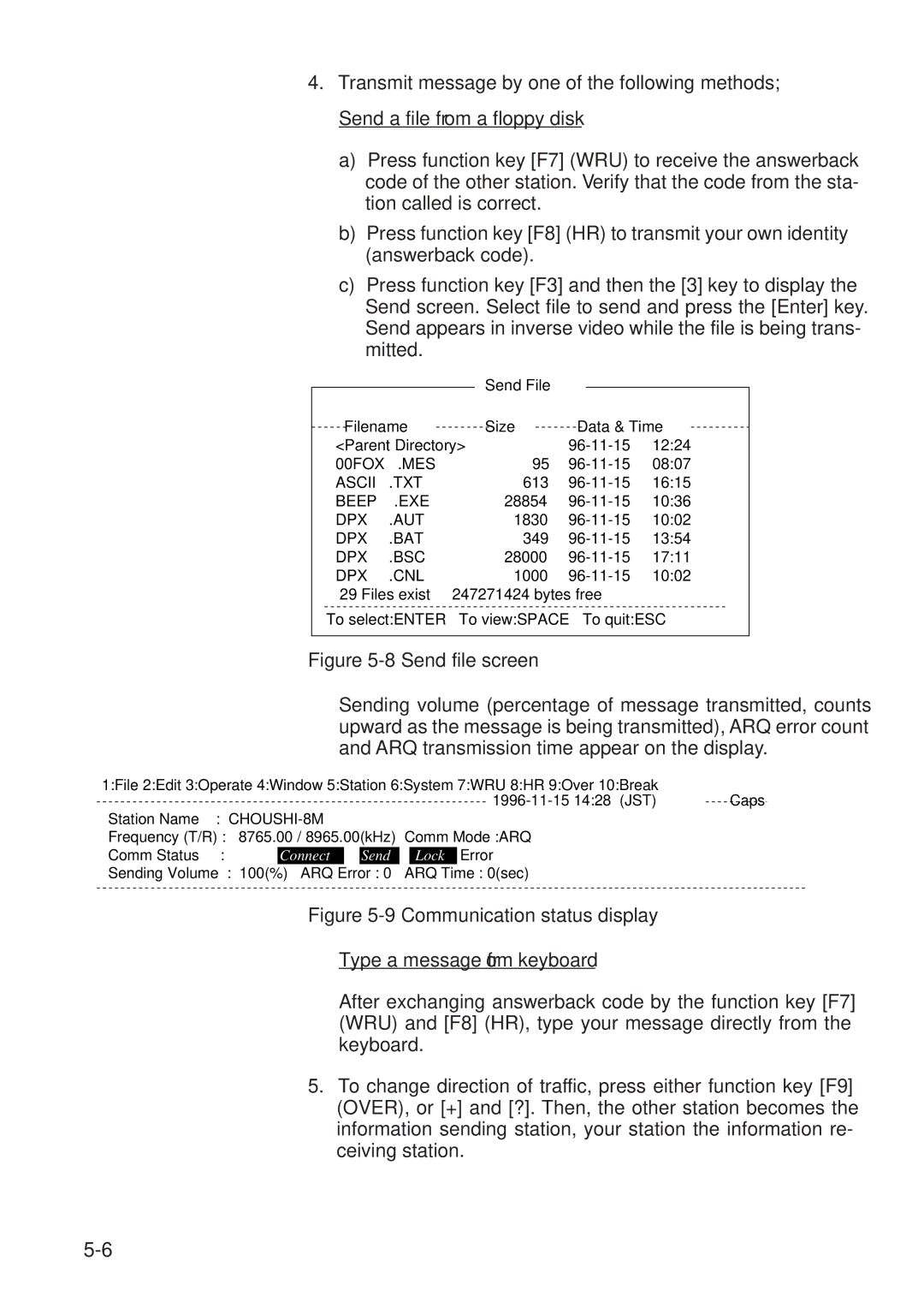 Furuno RC-1500-1T manual Send a file from a floppy disk 