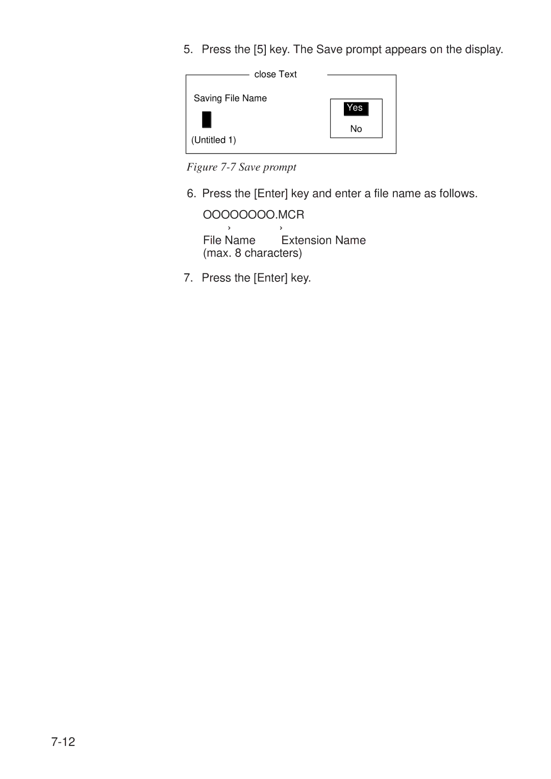 Furuno RC-1500-1T manual Save prompt 