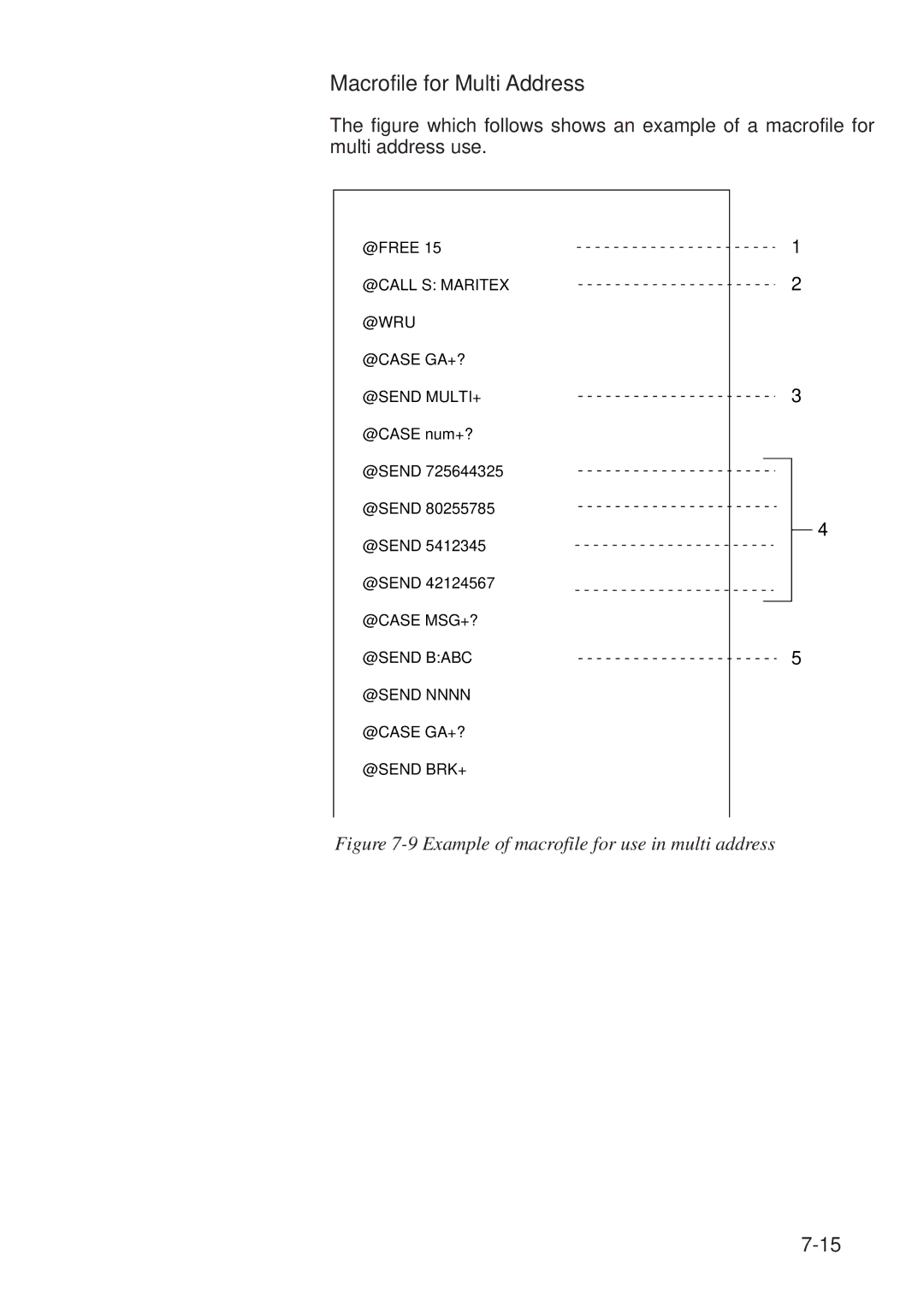 Furuno RC-1500-1T manual Macrofile for Multi Address, Example of macrofile for use in multi address 