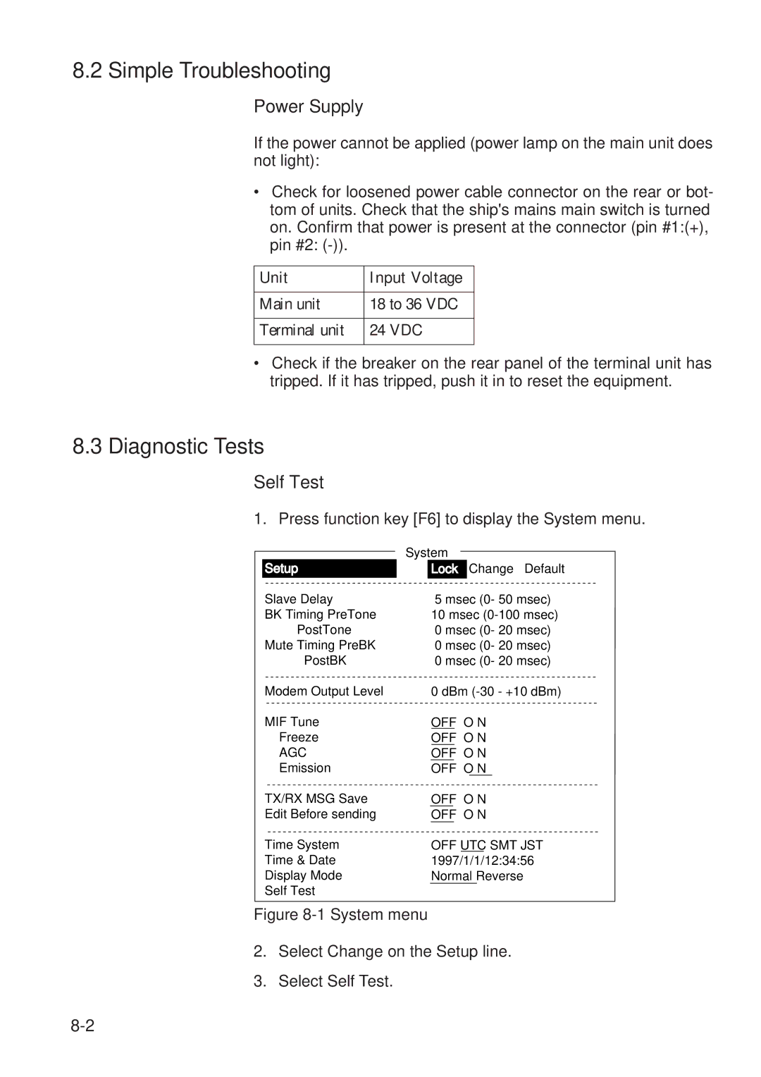 Furuno RC-1500-1T manual Simple Troubleshooting, Diagnostic Tests, Power Supply, Self Test 