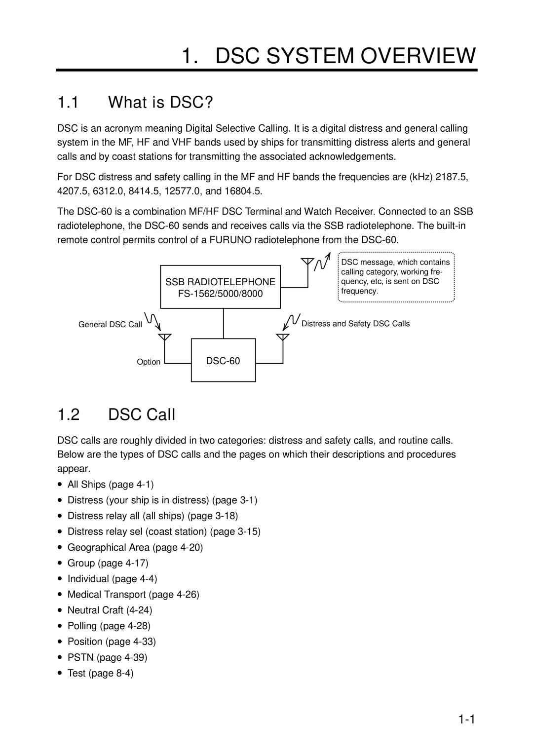 Furuno RC-1500-1T manual What is DSC?, DSC Call 