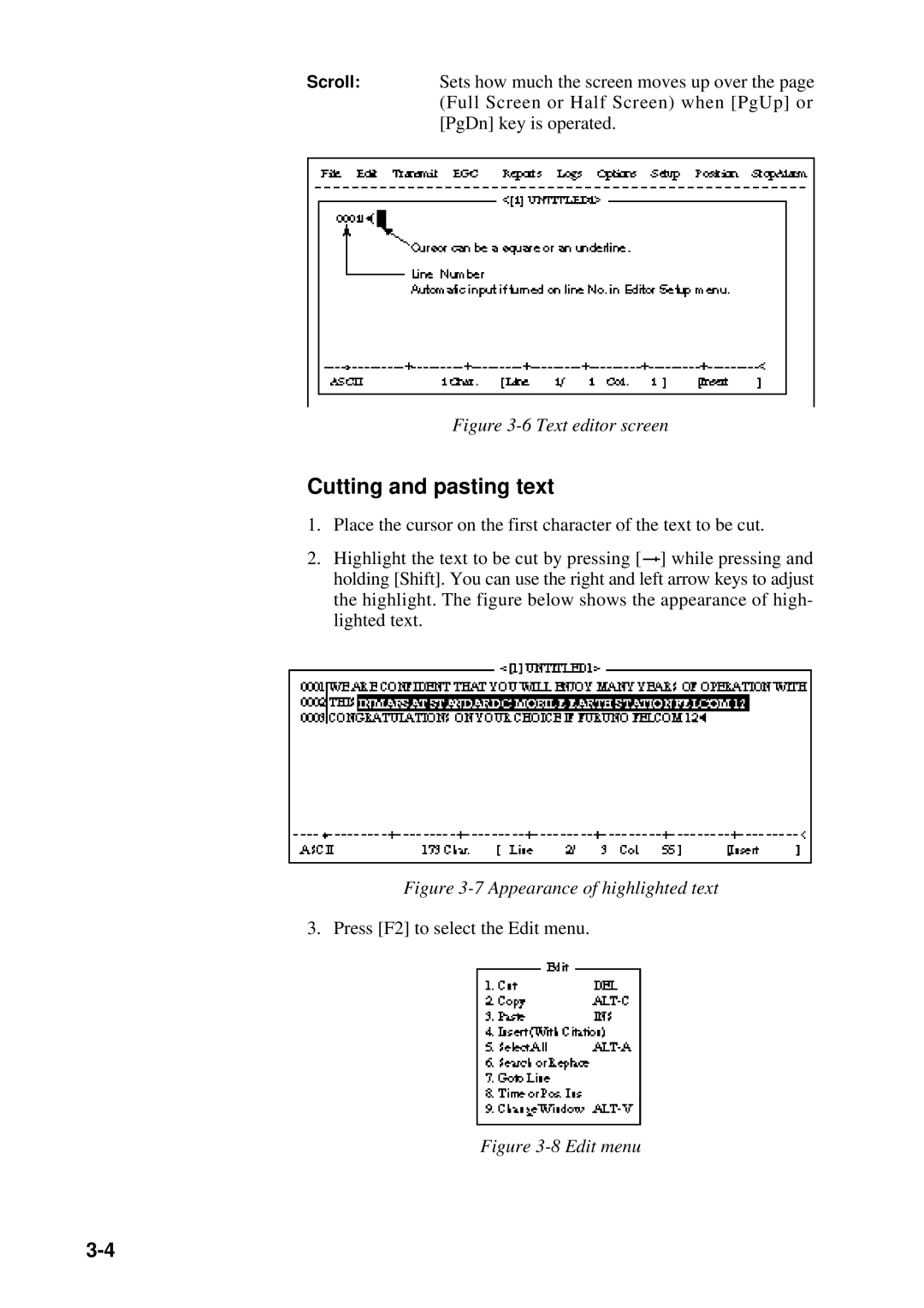 Furuno RC-1500-1T manual Appearance of highlighted text 