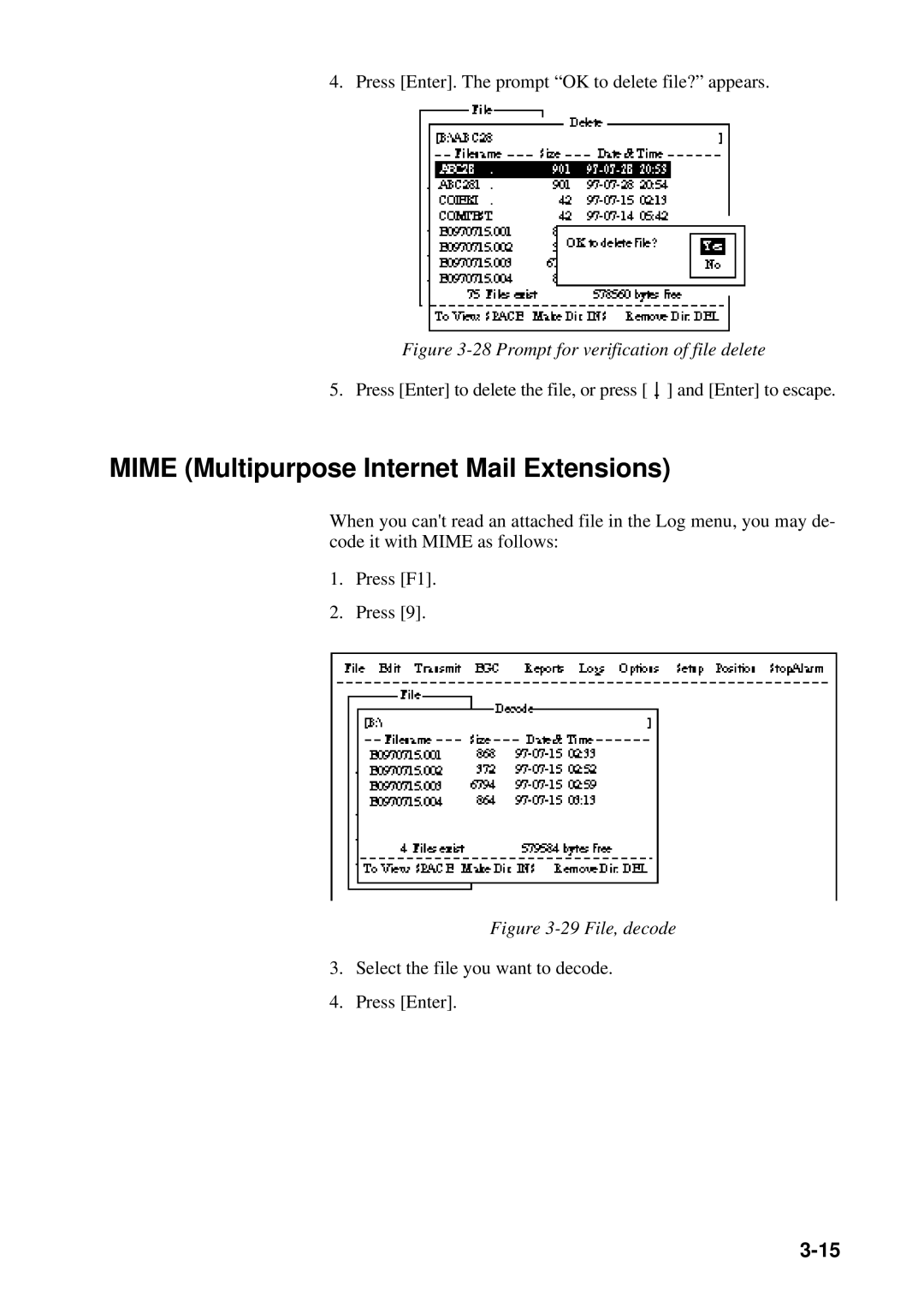 Furuno RC-1500-1T manual Mime Multipurpose Internet Mail Extensions, Prompt for verification of file delete 