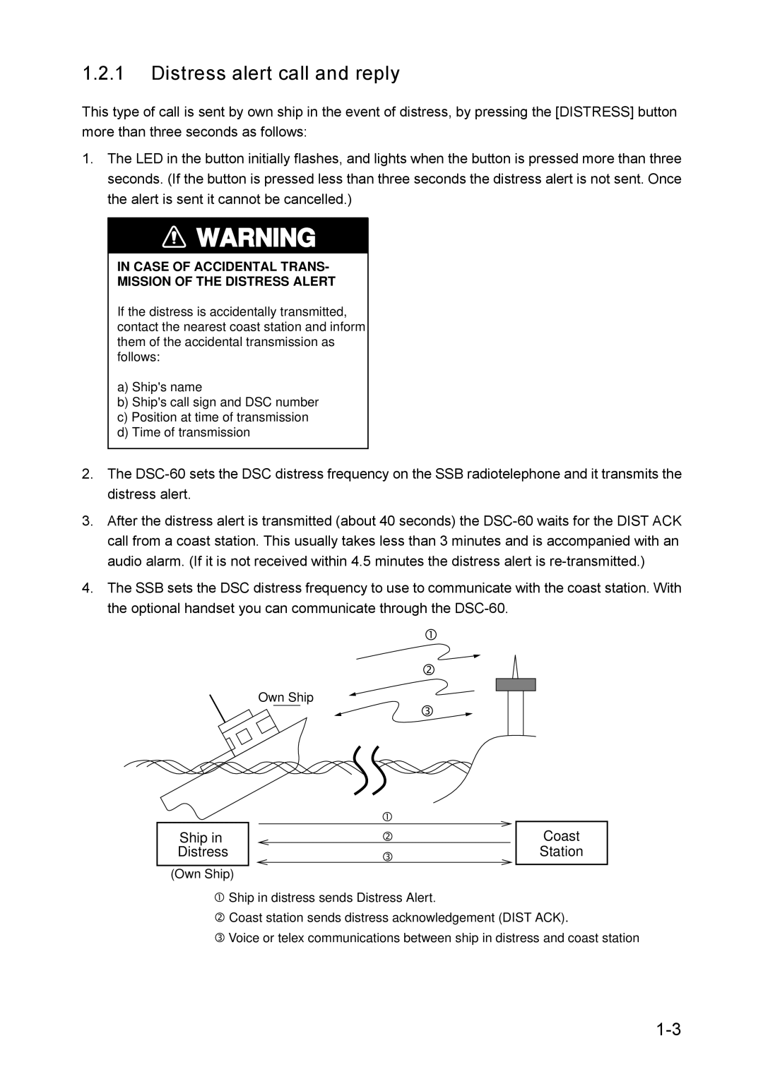 Furuno RC-1500-1T manual Distress alert call and reply, Case of Accidental Trans Mission of the Distress Alert 