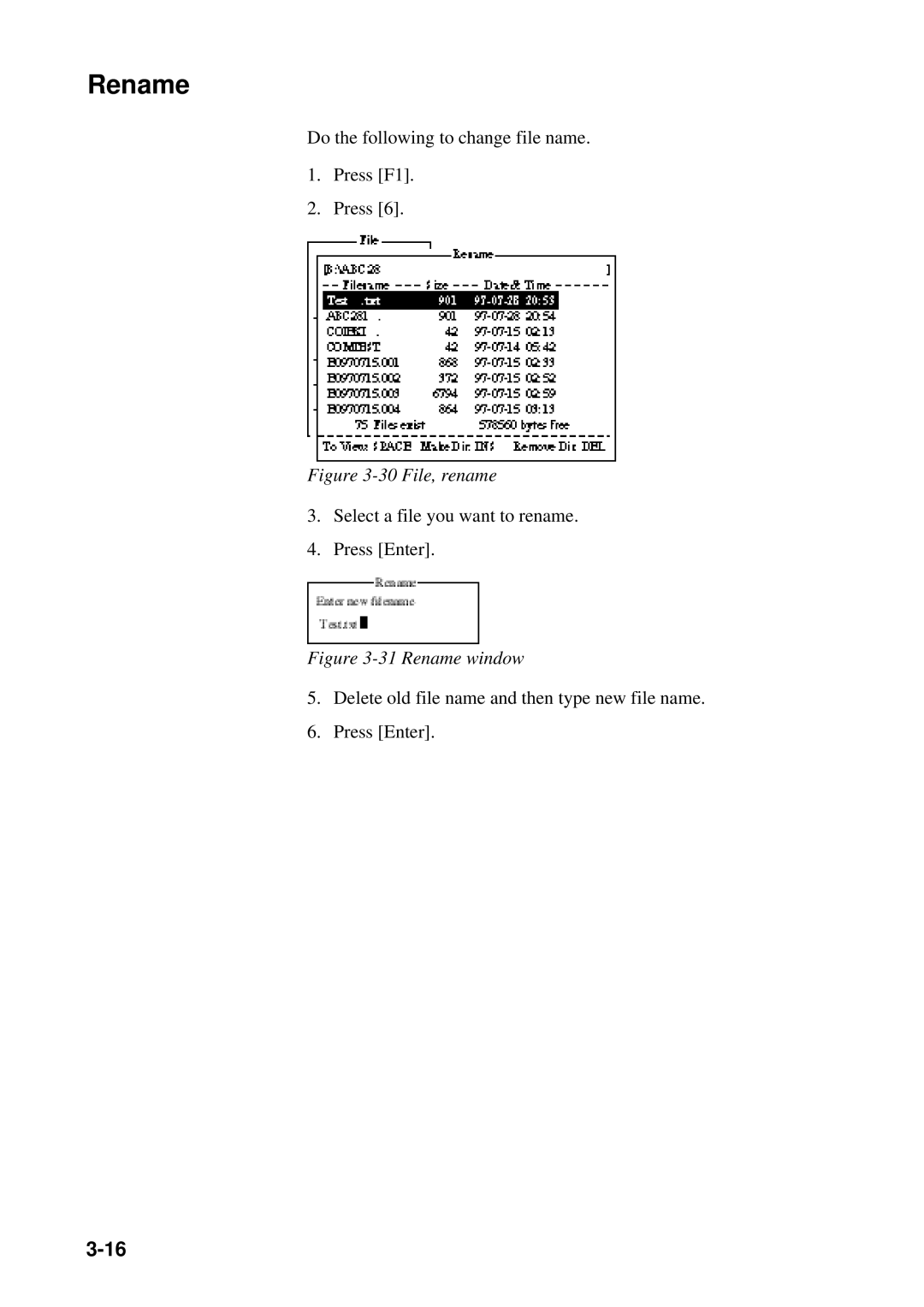 Furuno RC-1500-1T manual Rename, File, rename 