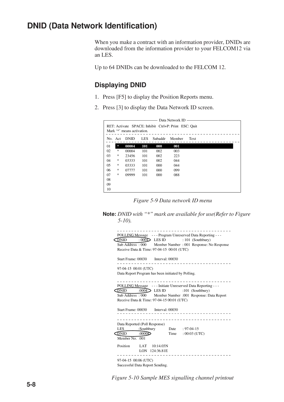 Furuno RC-1500-1T manual Dnid Data Network Identification, Displaying Dnid 