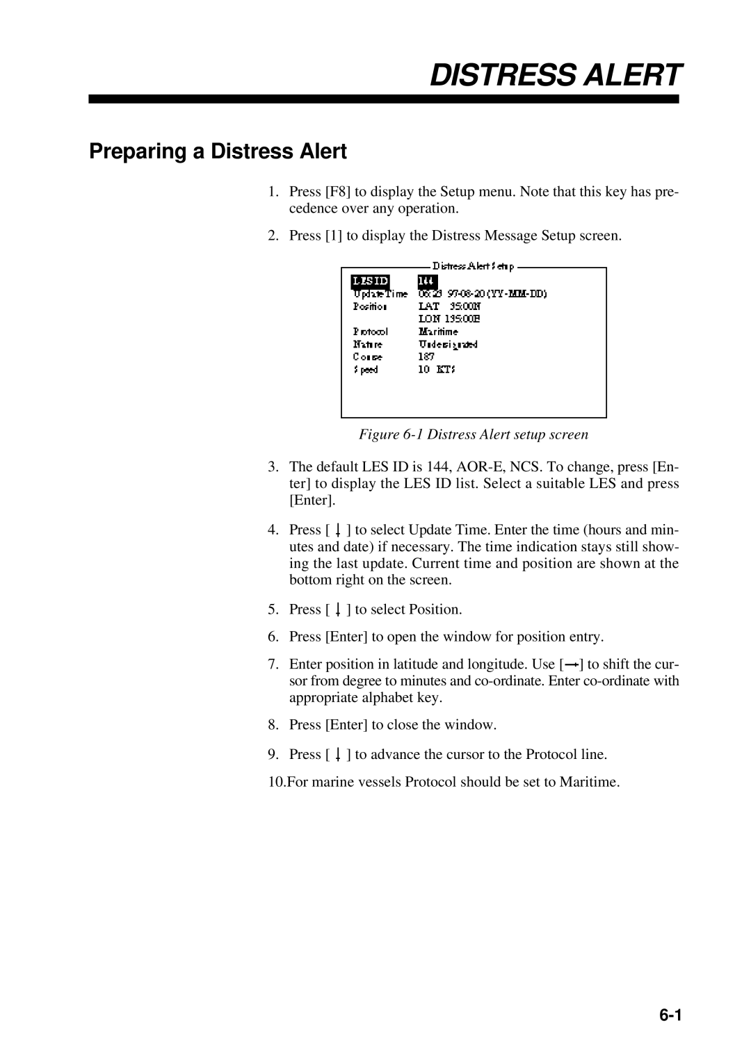 Furuno RC-1500-1T manual Preparing a Distress Alert 