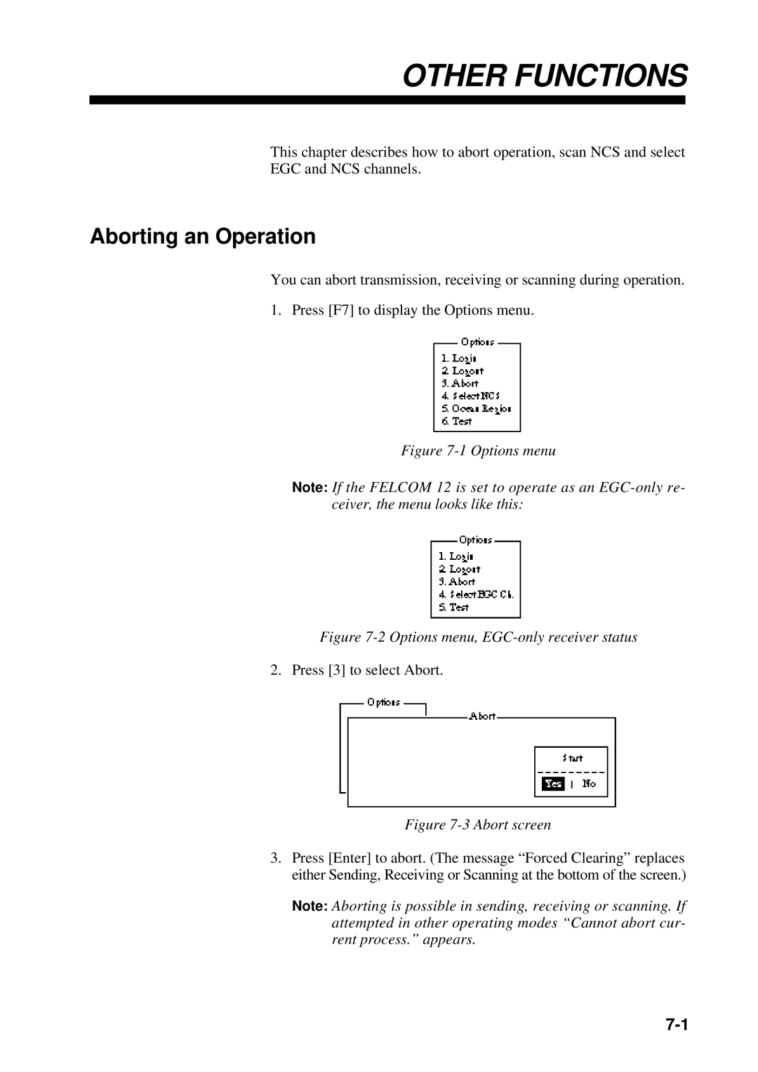 Furuno RC-1500-1T manual Other Functions, Aborting an Operation 