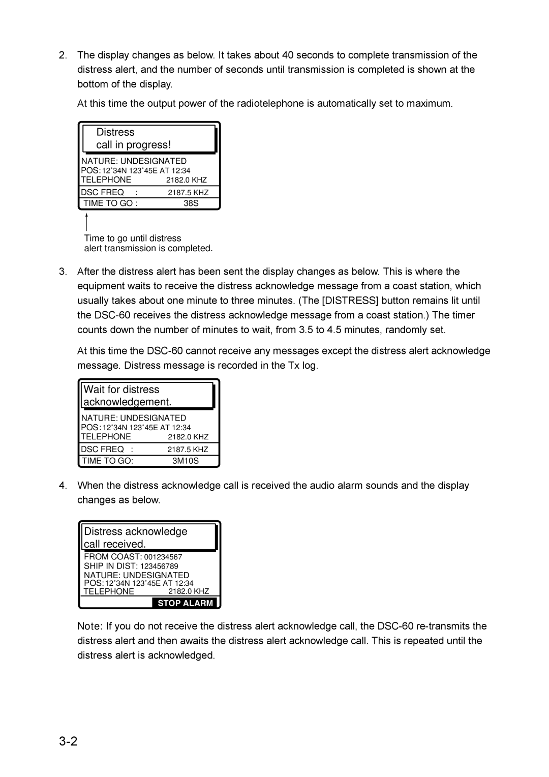 Furuno RC-1500-1T manual Time to go until distress Alert transmission is completed 