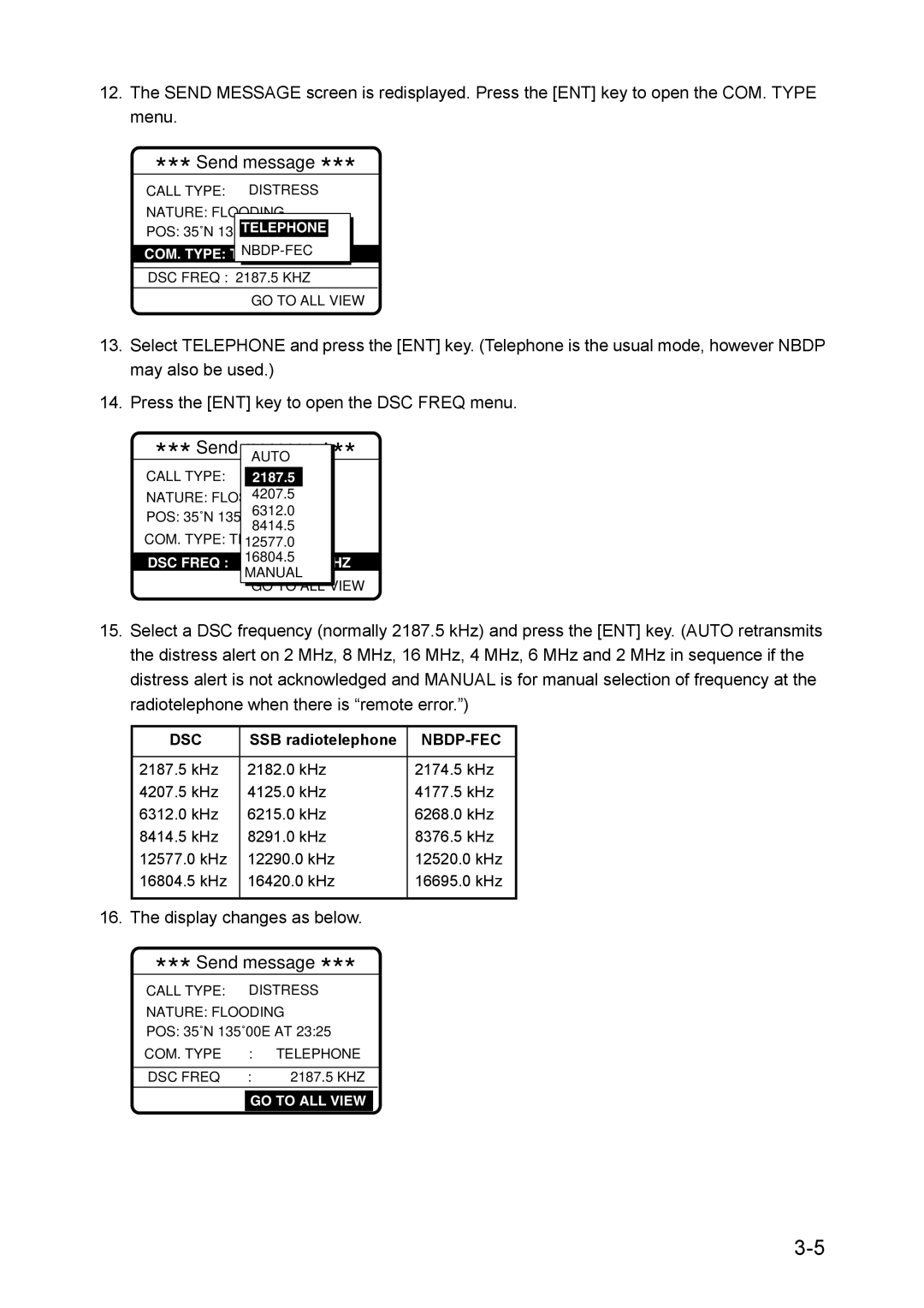 Furuno RC-1500-1T manual Send 