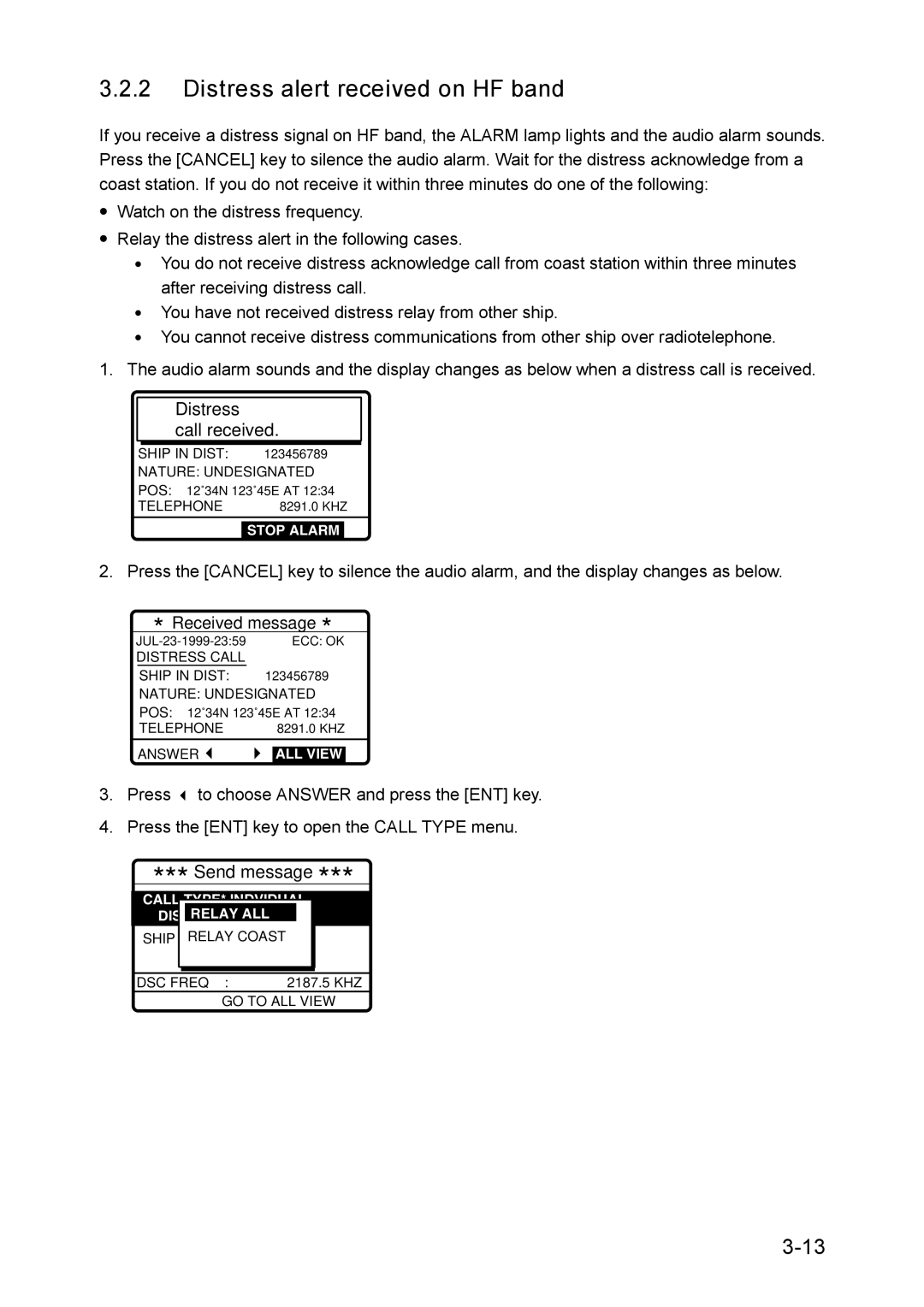 Furuno RC-1500-1T manual Distress alert received on HF band 