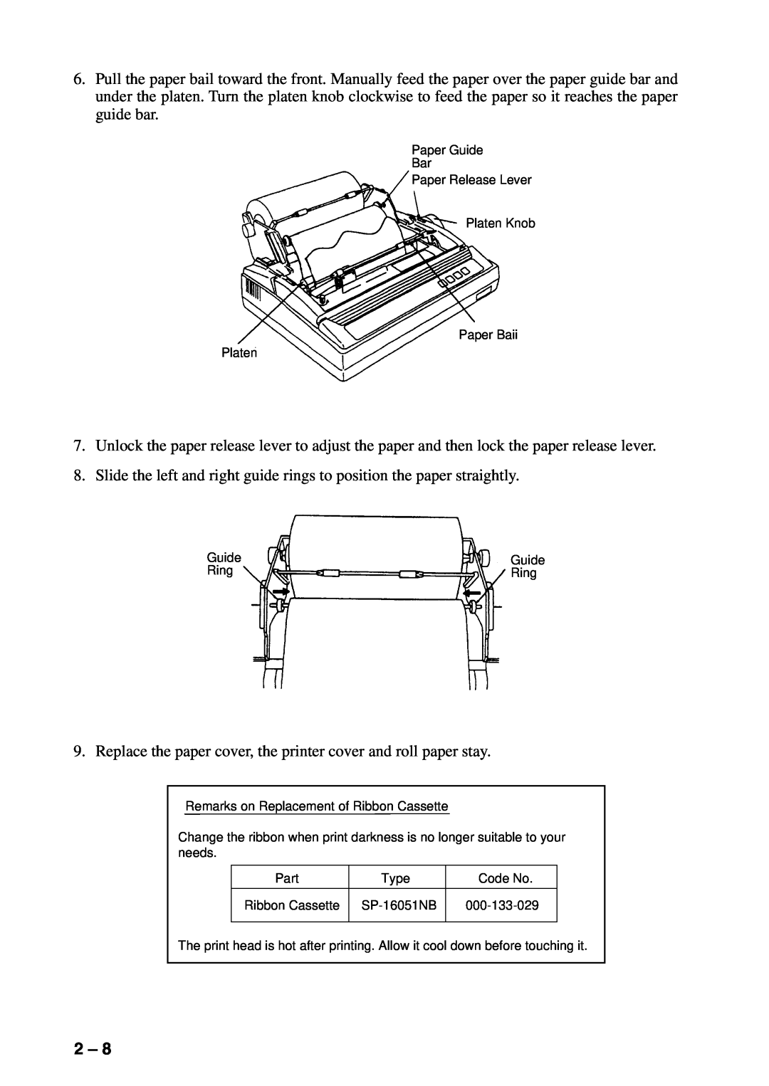 Furuno RC-1500-1T manual Replace the paper cover, the printer cover and roll paper stay 