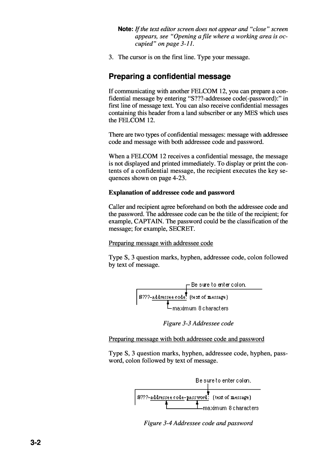 Furuno RC-1500-1T manual Preparing a confidential message, Explanation of addressee code and password, 3 Addressee code 