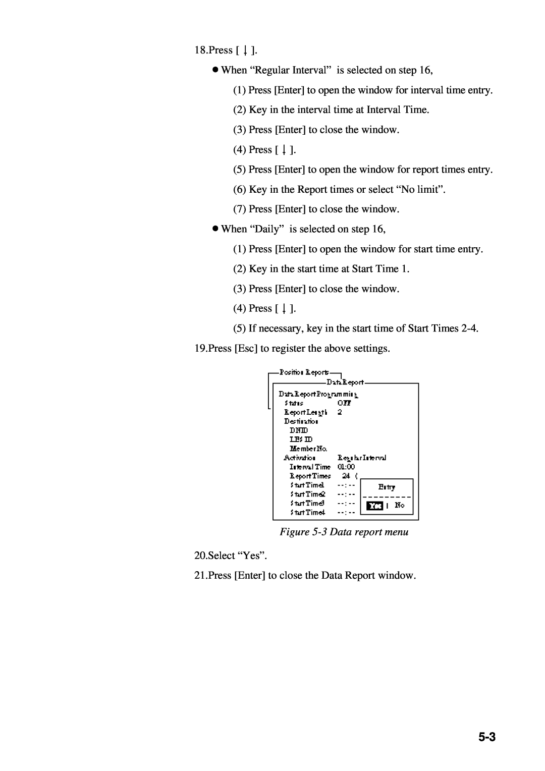 Furuno RC-1500-1T manual 3 Data report menu 