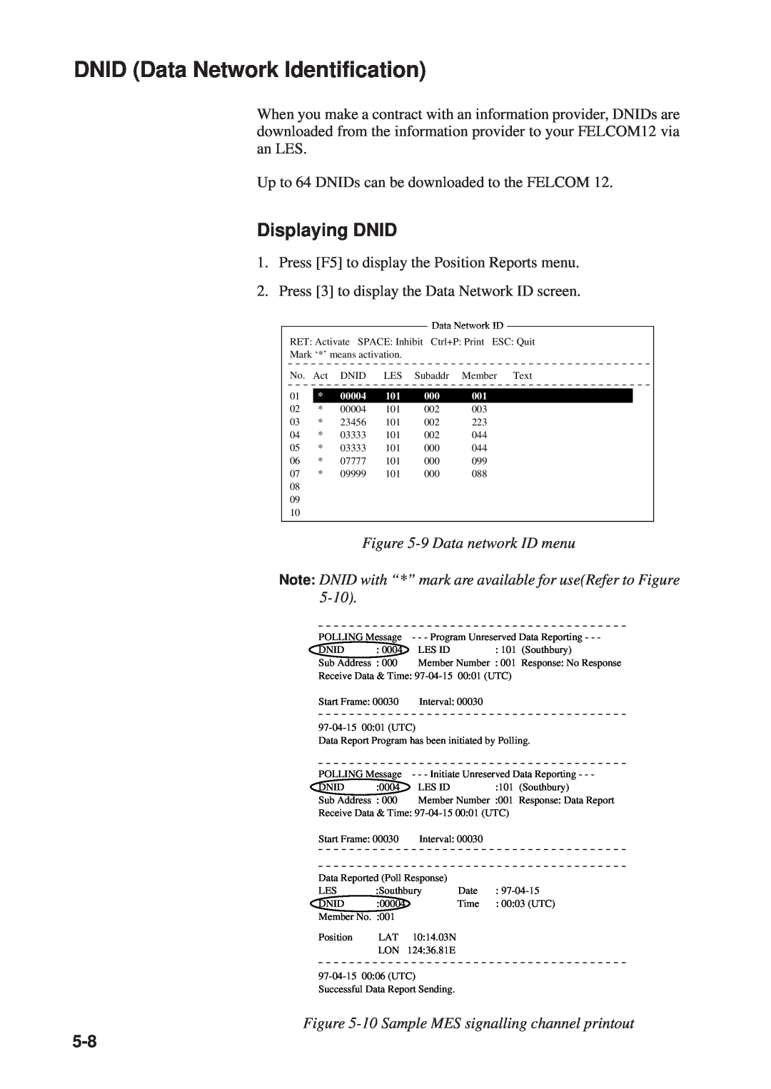 Furuno RC-1500-1T manual DNID Data Network Identification, Displaying DNID, 9 Data network ID menu, 00004 