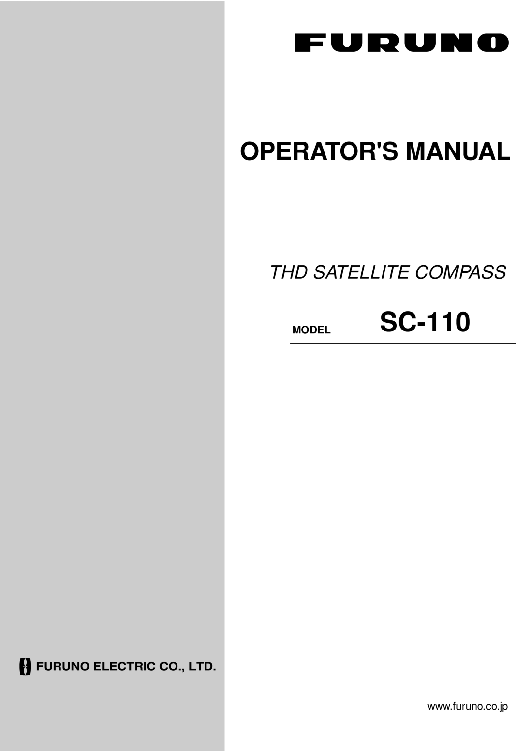 Furuno manual Operators Manual, Thd Satellite Compass, MODEL SC-110 