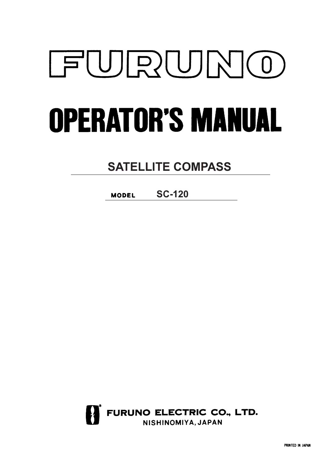 Furuno SC-120 manual Satellite Compass 