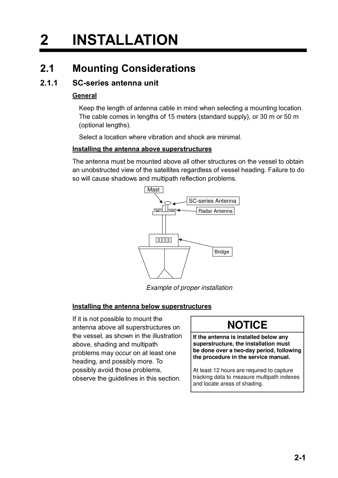 Furuno SC-120 manual Installation, Mounting Considerations, SC-series antenna unit 