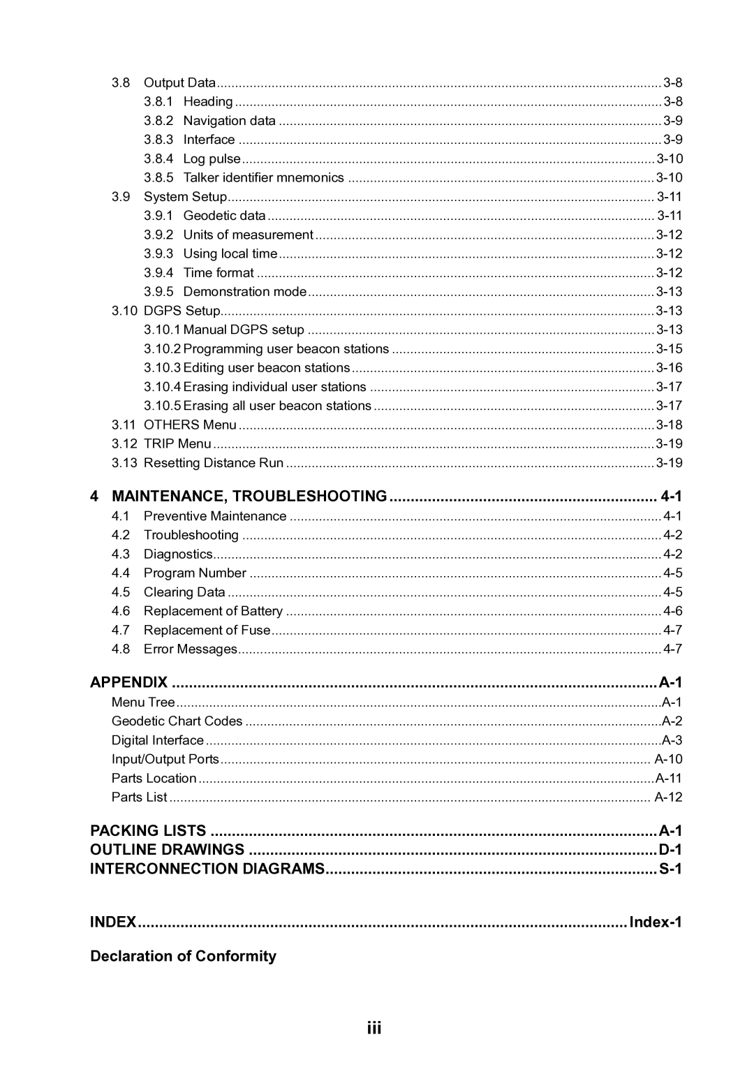 Furuno SC-120 manual Iii, MAINTENANCE, Troubleshooting 