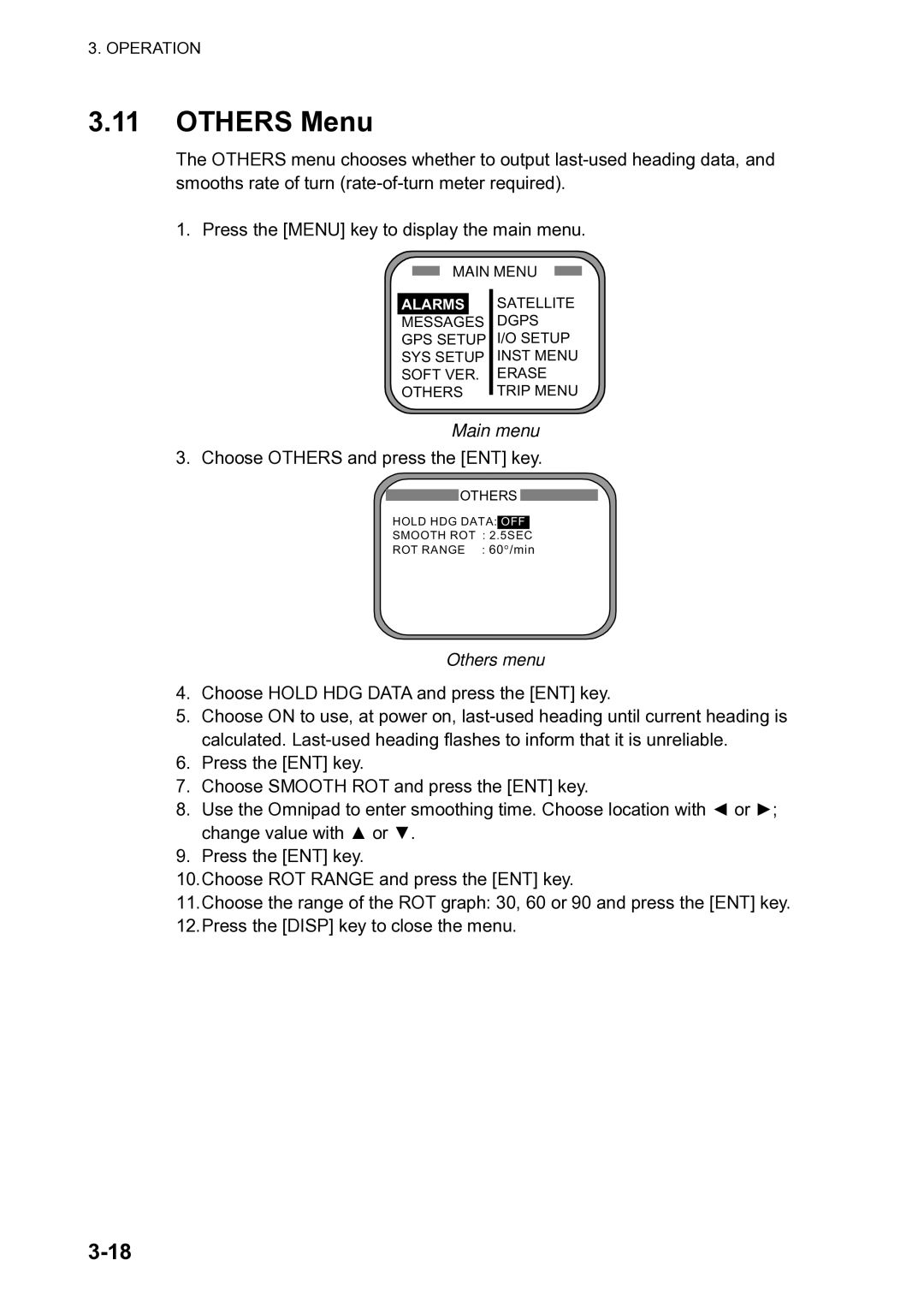 Furuno SC-120 manual Others Menu, Others menu 